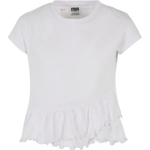 Urban Classics - Organic Volant Kinder T-shirt - Kids 110 116 - Wit