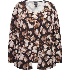 Ulla Popken Shirt  bruin / zwart