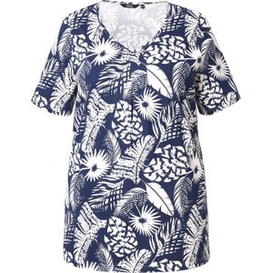 Ulla Popken Shirt  donkerblauw / wit