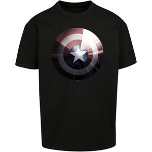 F4NT4STIC Shirt 'Marvel Captain America Shield Shiny'  navy / bordeaux / zwart / wit