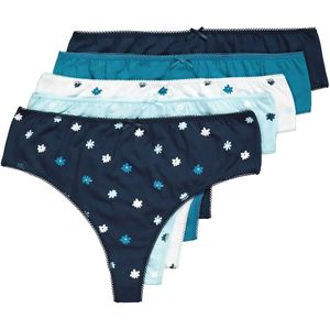 Ulla Popken String  blauw / wit
