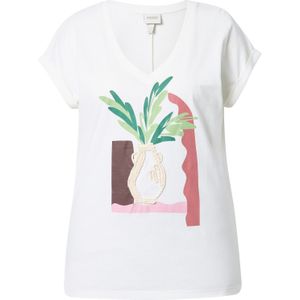 Ulla Popken Shirt  beige / groen / rosa / offwhite