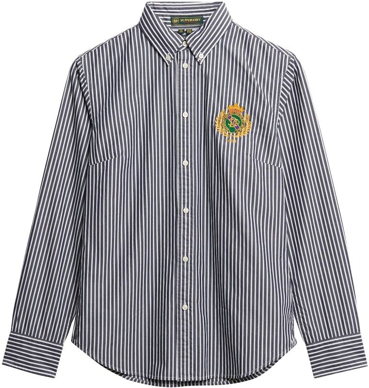 Superdry - Blouse - Marine - Klassieke Blouse - Lange Mouw - Slanke Pasvorm