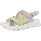 Sandaal Nele - Kleur: Color-Blocking - Materiaal: Glad Leer en Suède - Sluiting: Velcro