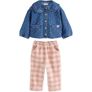 Next Set  blauw denim / olijfgroen / rosa / oudroze