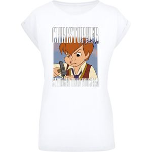 F4NT4STIC Shirt 'Disney Winnie The Pooh Christopher Robin Montage'  nude / bruin / lichtgeel / wit