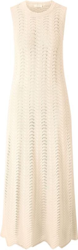 Rich & Royal - Gebreide Jurk - Offwhite - 7/8 Lengte - Mouwloos