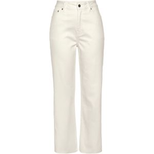 Culotte - Wit - Hoog Taille - Licht Uitgerafelde Broekzoom - 7/8-Lengte