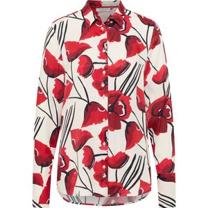 ETERNA - Blouse - Crème/Rood/Zwart - Bloemenprint - Lange Mouw