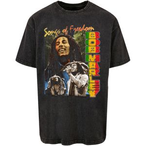 F4NT4STIC Shirt 'Bob Marley Freedom Vintage Reggae Music'  gemengde kleuren / zwart