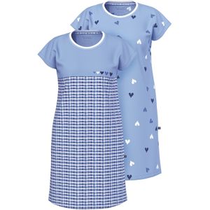Ulla Popken Nachthemd  navy / lichtblauw / wit