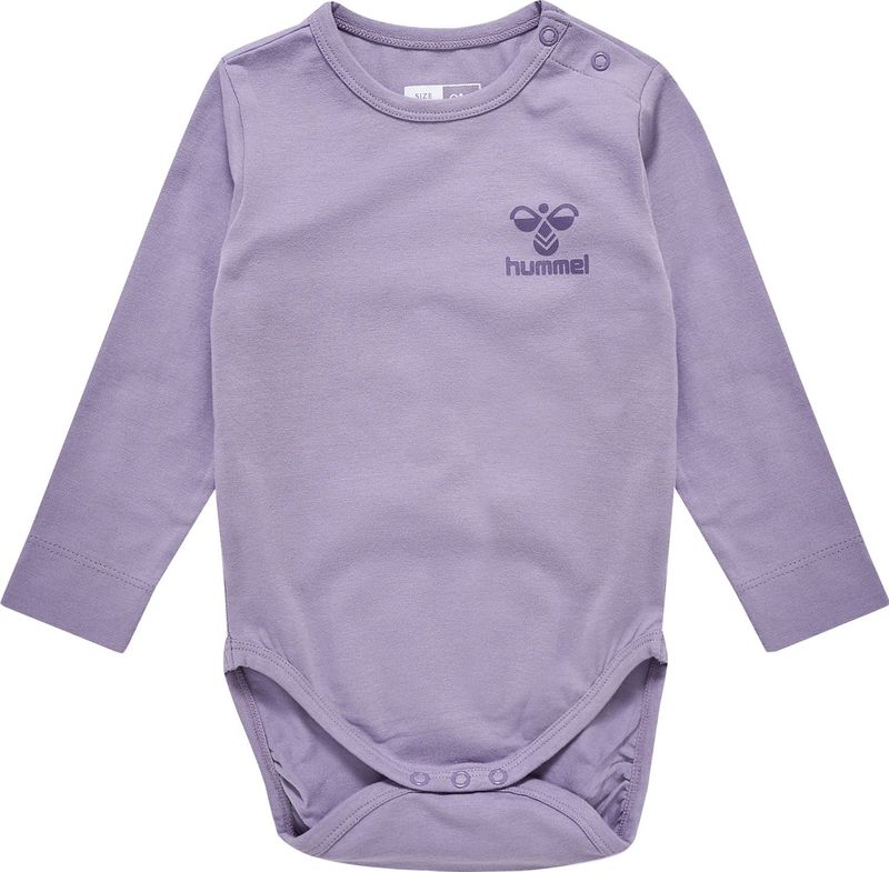 Hummel Romper L/æ - hmlMino - Lavender Grijs - Hummel - 56 - Romper L/S