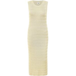Yumi Gebreide jurk  crème