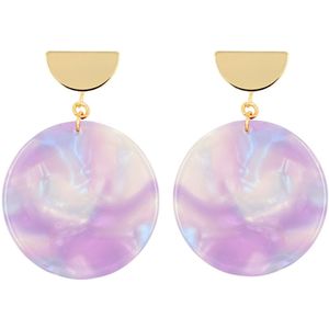 Fräulein Wunder Oorbellen 'Amal'  goud / lila / lavendel / lichtlila