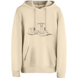 Cotton Prime Sweatshirt 'Leuchtturm - Moin'  lichtbeige / zwart