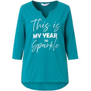 Janet & Joyce Shirt  cyaan blauw / wit