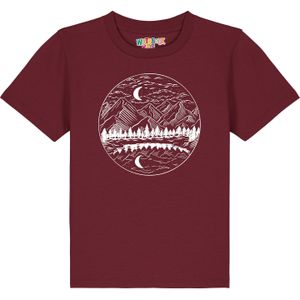 watabout.kids Shirt 'Mountains By Night'  bordeaux / wit