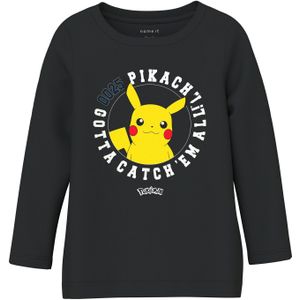NAME IT Shirt 'NMMVOSRIC POKEMON'  geel / donkerrood / zwart / wit