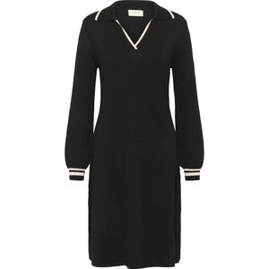 Cream - Gebreide Jurk - Zwart / Wit - Villea
