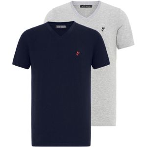 Jacey Quinn Shirt  marine / grijs gemêleerd / vuurrood