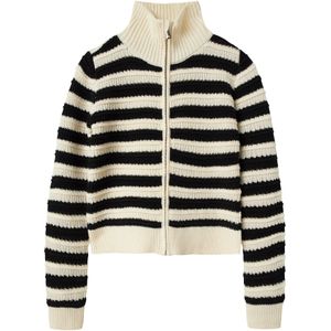 Gebreide Cardigan - Gestreept - Lange Mouwen - Kort - Ritssluiting