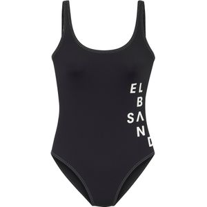 Elbsand Badpak - Zwart - Unikleur - Logoprints - Normale Ronde Rug