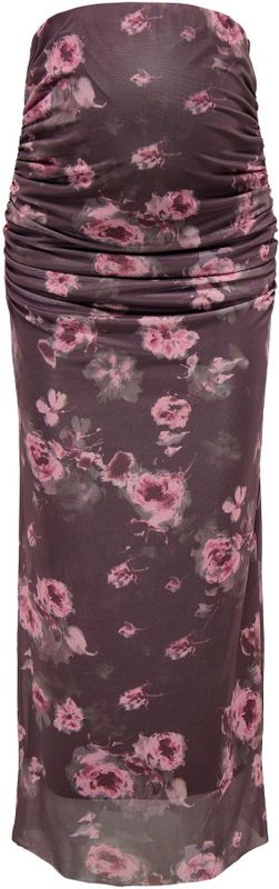 Only Maternity Rok 'OLMLOURA'  bruin / rosa