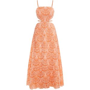 IZIA Zomerjurk  oranje / wit