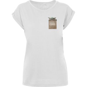 F4NT4STIC Shirt 'Star Wars The Mandalorian Precious Cargo'  beige / donkerbeige / groen / offwhite