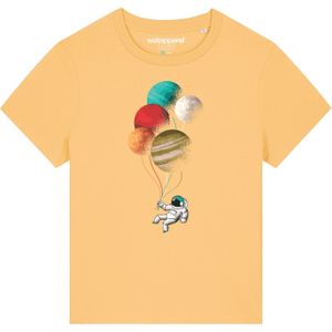 Watapparel Shirt 'Balloon Spaceman'  bruin / lichtgeel / rood / wit
