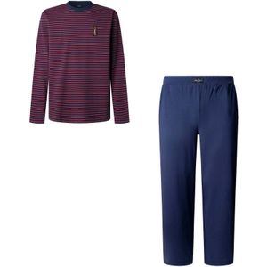 Hackett London Pyjama lang  royal blue/koningsblauw / donkerlila