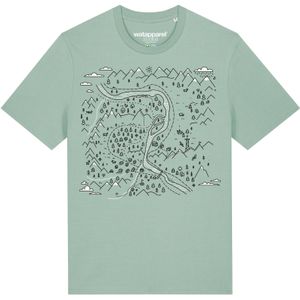 Watapparel Shirt 'Landschaft'  mintgroen / lichtgroen / zwart / wit