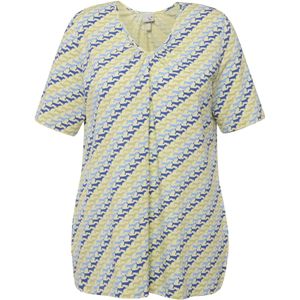 Ulla Popken Shirt  blauw / donkergrijs / olijfgroen