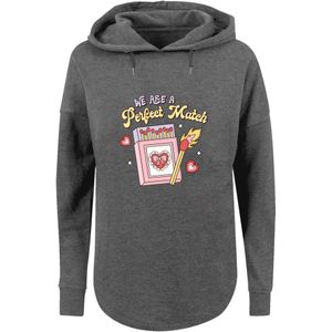 F4NT4STIC Sweatshirt 'We Are A Perfect Match Love'  donkergrijs / rosa / rood / wit