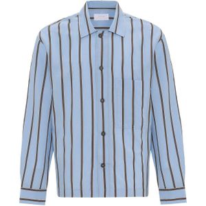Antioch Overhemd  lichtblauw / donkerbruin