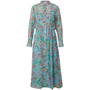 NÜMPH Jurk 'Kyndall'  lichtblauw / groen / lichtroze / rood