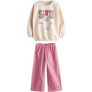 Next Nachtkledij 'Santa'  lichtbeige / donkerroze / rood / wit