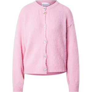 Noella - Kae - Gebreid Vest - Lichtrood - Lange Mouw