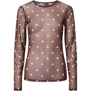 PIECES Shirt 'PCDORTHEA MESH'  bruin