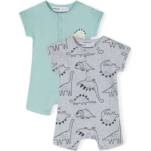 MINOTI Rompertje/body  blauw / grijs / wit