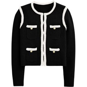 Imily Bela Gebreid vest  zwart / wit