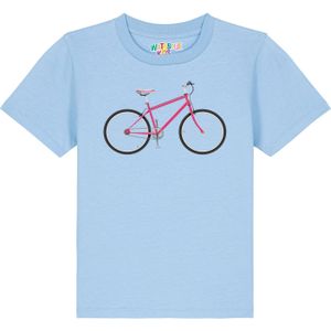 watabout.kids Shirt 'Pink Bike'  lichtblauw / grijs / rood / zwart