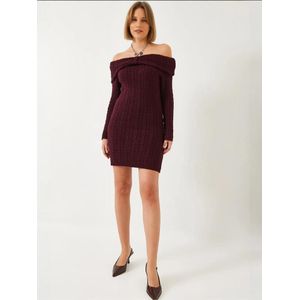 Bianco Lucci Gebreide jurk  bourgogne