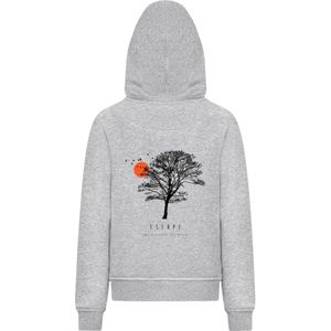 F4NT4STIC Sweatshirt 'Escape Discover the World Tree Birds'  grijs gemêleerd