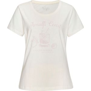 Ecru - Pyjama - Met Print - Ronde Hals - Korte Mouwen - Heuplang