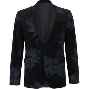 WE Fashion - Slim Fit Blazer - Marineblauw - Velvet