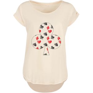F4NT4STIC Shirt 'Kartenspiel'  sand / rood / zwart