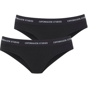 OTTO Copenhagen Studios Bikinibroekje - Zwart - Geribde Bio-Katoenkwaliteit - Set van 2