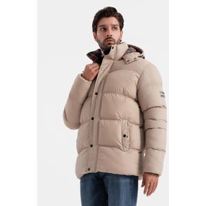 Ombre Winterjas 'OM-JAHP-0205'  lichtbeige