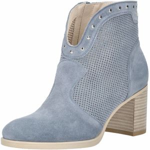 Nerogiardini - Enkellaarsjes - Blauw - Suède Leer